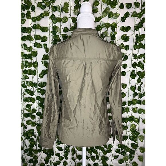 Silence + Noise Gray Long Sleeve Front Pockets Button-Down Shirt Top Size XS - Picture 2 of 7